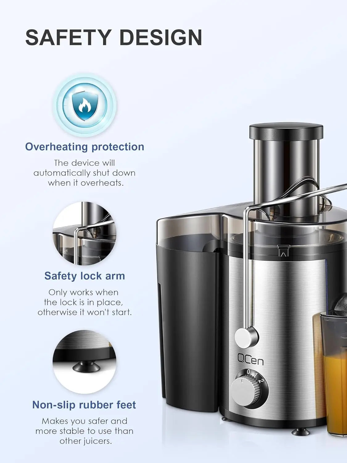 MixZen 800W Stainless Steel Juicer