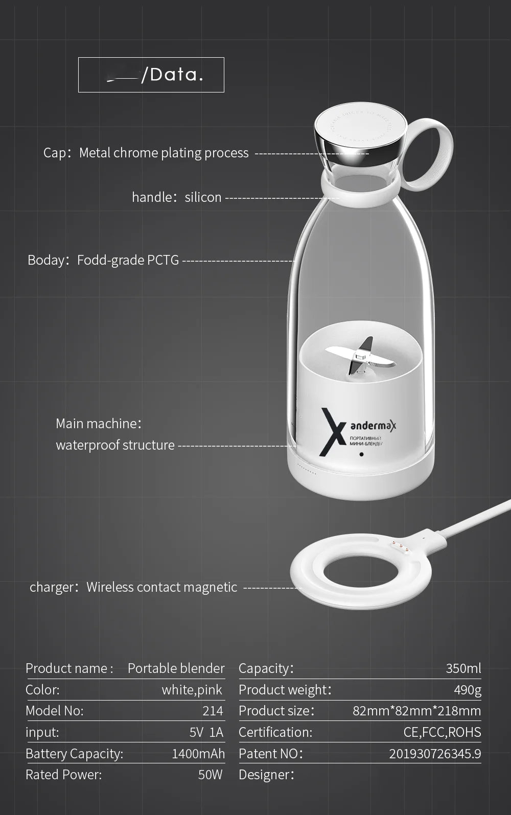 MixZen Portable Fruit Blender 350ml