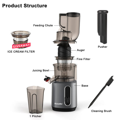MixZen Cold Press Slow Juicer 200W